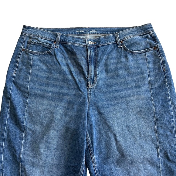High Rise Barrel Leg Baggy Ankle Old Navy Jeans Size 20 Medium Wash - Picture 10 of 15